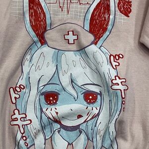 Rare 2016 OMOCAT Nurse Bunny Girl Sweatshirt Pink White  Women's Size Small